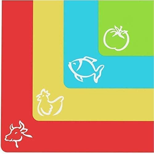 Cooler Kitchen Color-Coded Cutting Board Mats (Set of 4)