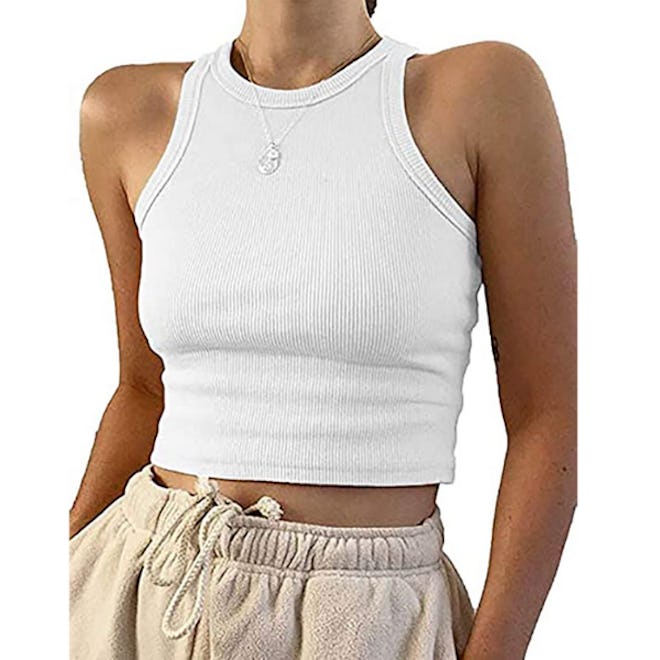 Meladyan Round Neck Basic Racerback Camisole