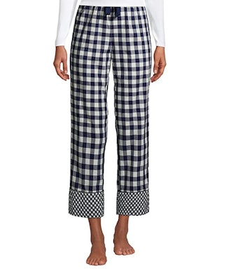 Lands' End Draper James Cotton Poplin Pajama Crop Pants
