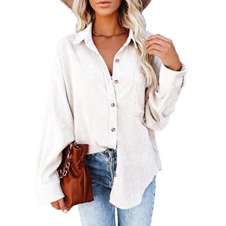 Beaully Corduroy Button Down Top