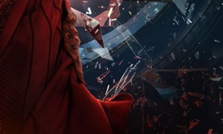 A zoom in on Captain Carter's Shield in the Doctor Strange in The Multiverse of Madness poster