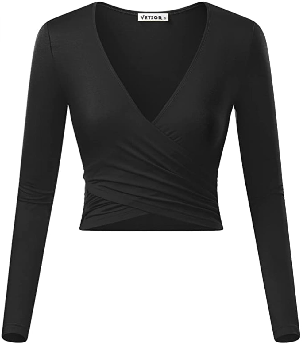 VETIOR Deep V-Neck Wrap Top