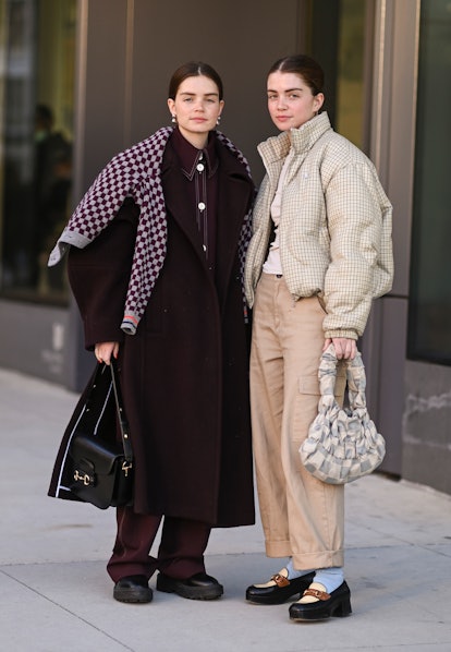 Molly Blutstein and Reece Blutstein are seen outside the Peter Do show.