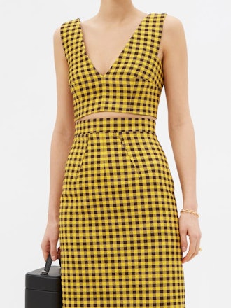 Emilia Wickstead, Joice gingham-twill cropped top