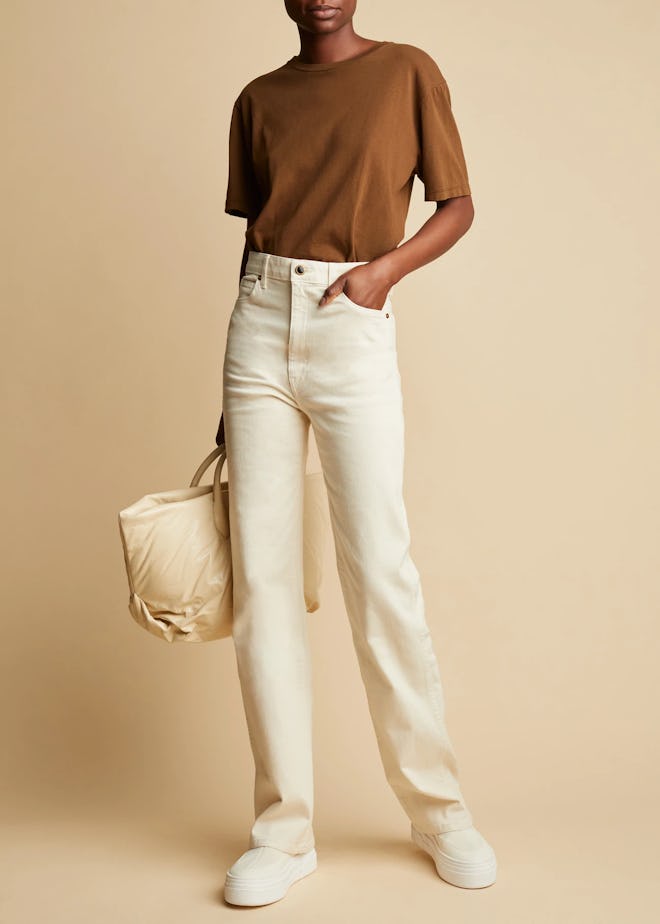 white jeans Khaite Transitional March outfit