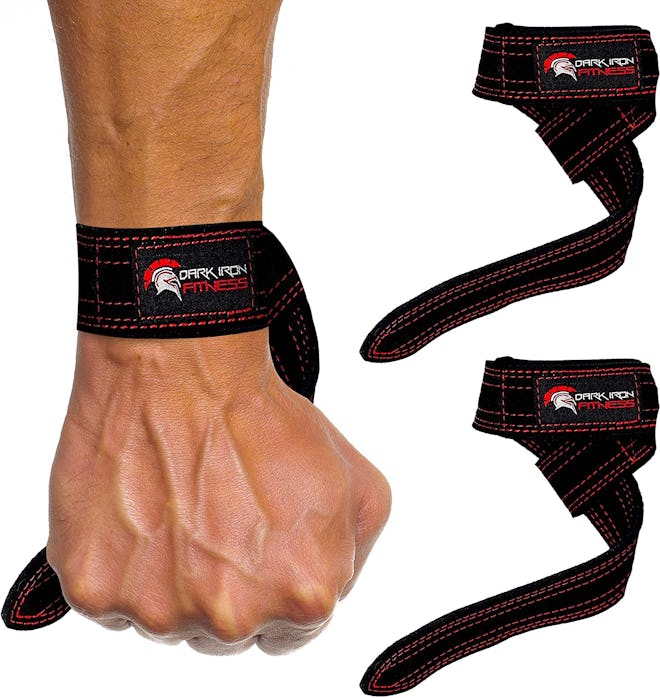 Dark Iron Fitness Weightlifting Leather Suede Lifting Straps (Set Of 2)