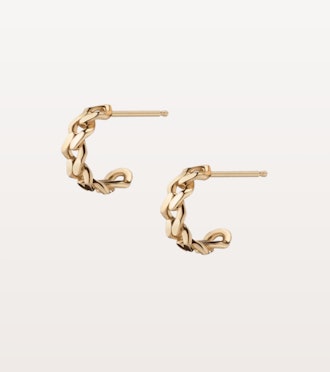 Fine jewelry: Aurate Love Me Knot Gold Huggie Earrings