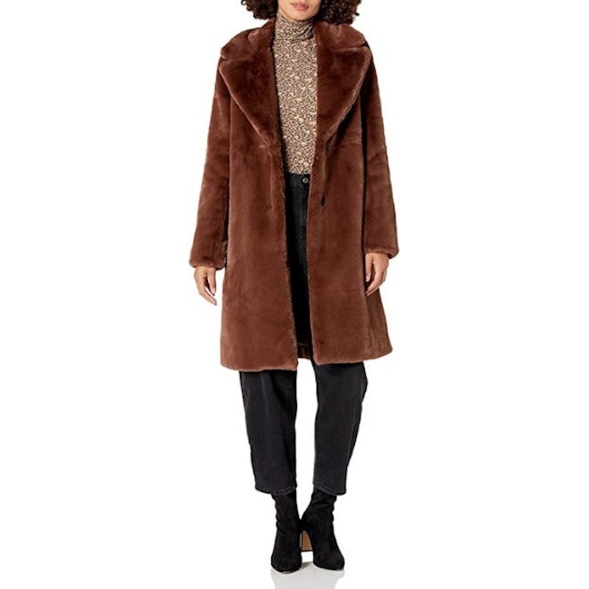 The Drop Kiara Loose-Fit Long Faux Fur Coat 