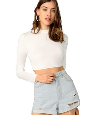 Verdusa Long Sleeve Crop Top