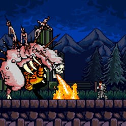 A still from the game Infernax which is based on Castlevania 2.