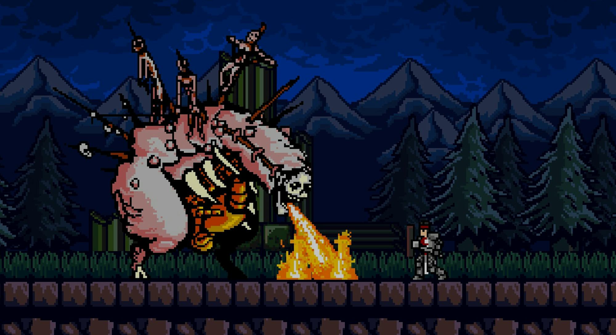 A still from the game Infernax which is based on Castlevania 2.