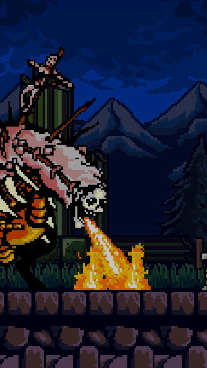 A still from the game Infernax which is based on Castlevania 2.