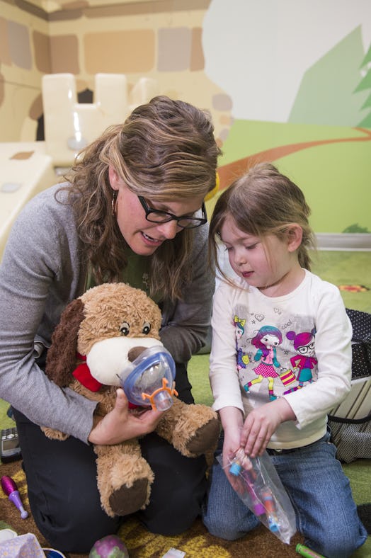Using medical items on stuffed animals can help them feel less alone.
