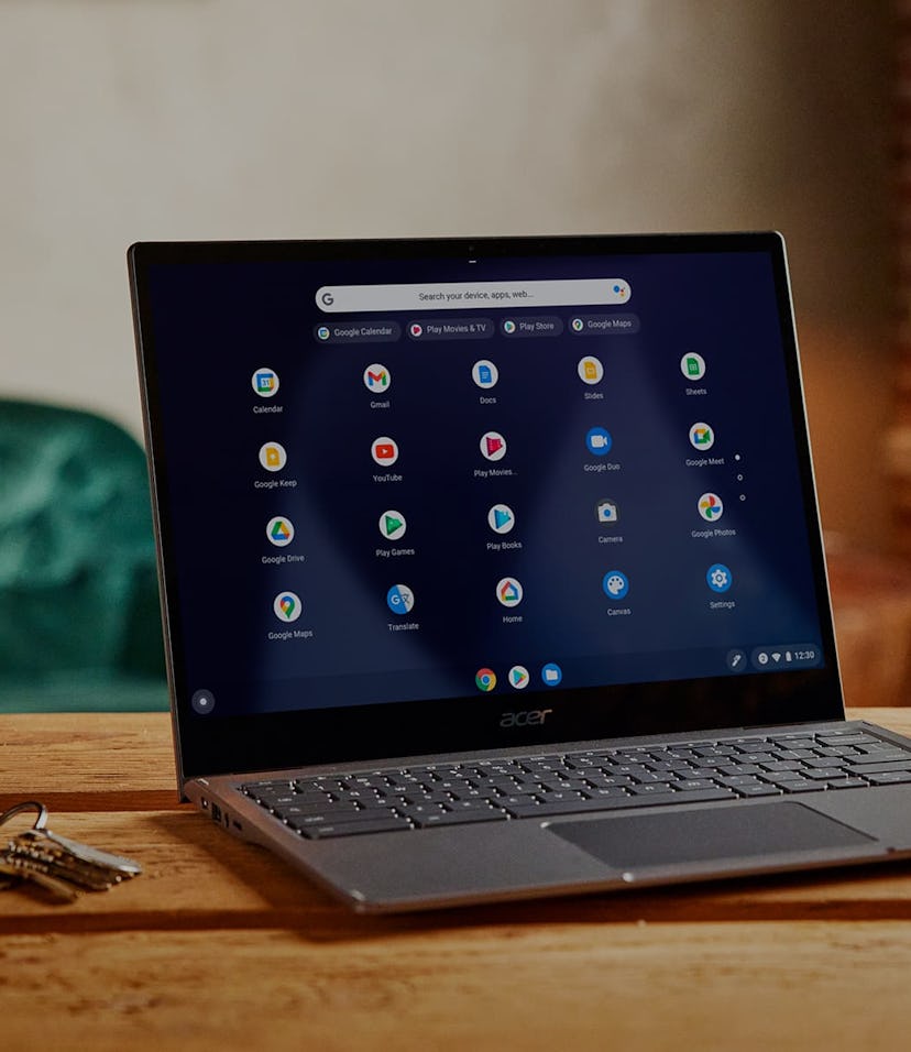 A Chromebook running Chrome OS.