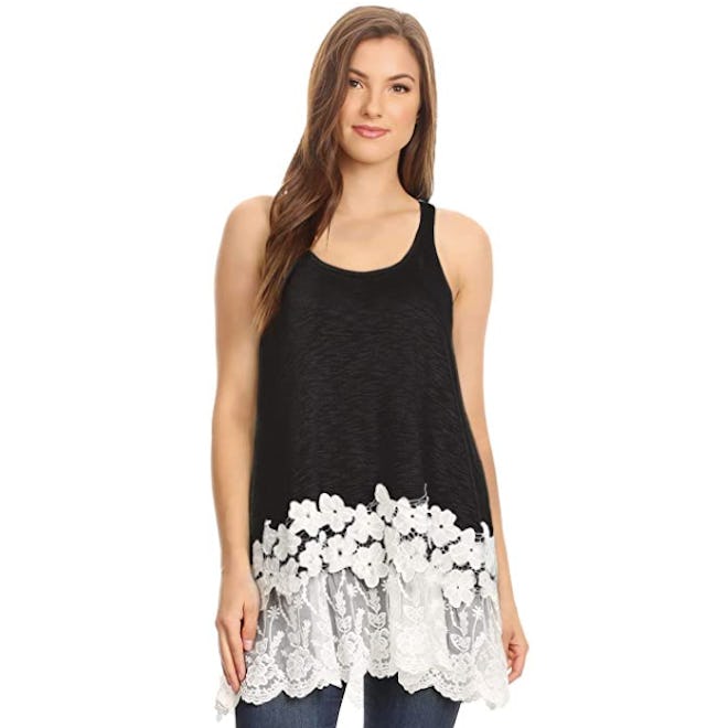 Anna-Kaci Lace Trimmed Tank Top