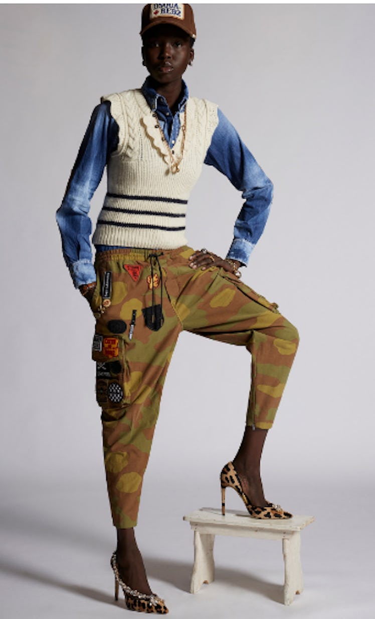 Dsquared2's Camo Patch Cargo Trousers. 