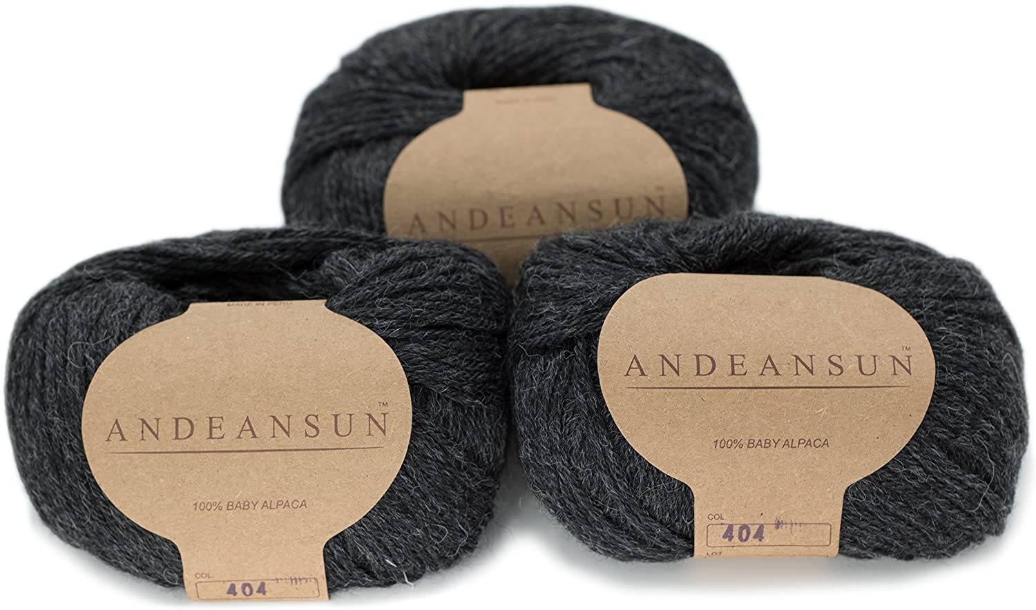 AndeanSun 100% Baby Alpaca DK Yarn (3-Pack)