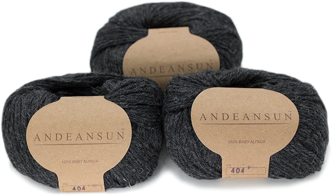 AndeanSun 100% Baby Alpaca DK Yarn (3-Pack)