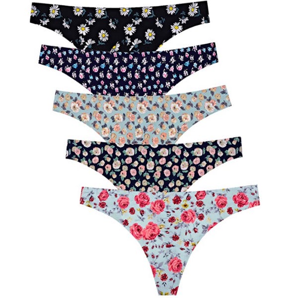 VOENXE Seamless Thong Underwear (5 Pack)