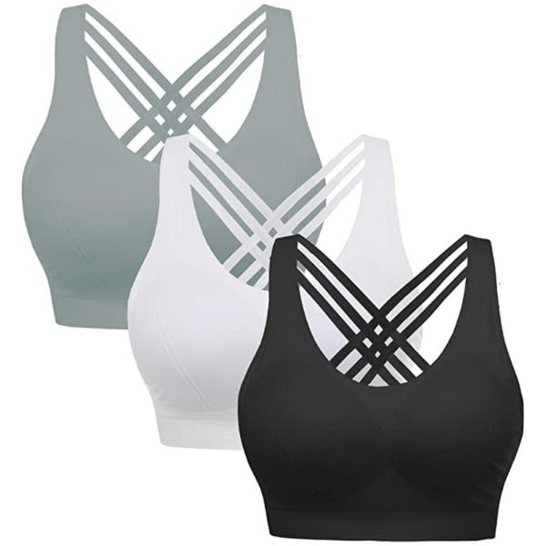 AKAMC Cross Back Wirefree Sport Bra (3 Pack)