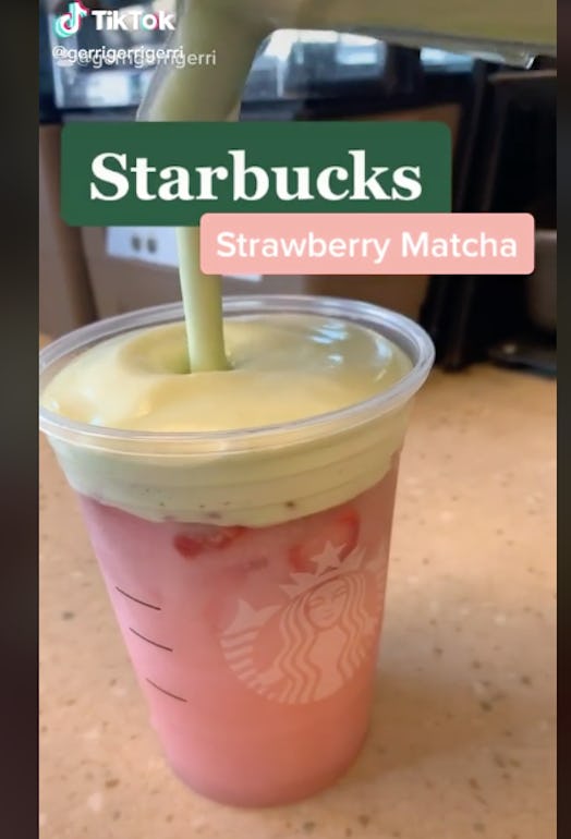 Here's how to order Starbucks secret menu strawberry matcha drink.