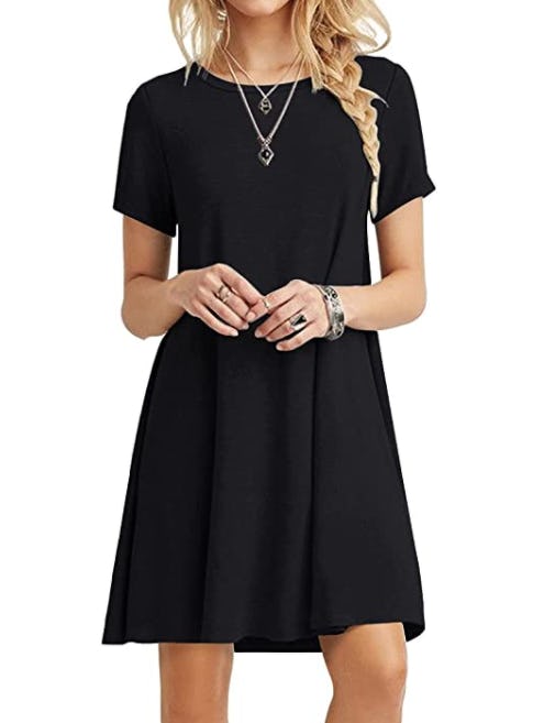 POPYOUNG Short Sleeve Shift Dress