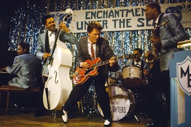 marty mcfly plays guitar in back to the future