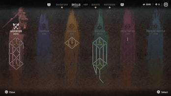 horizon forbidden west skill trees screenshot