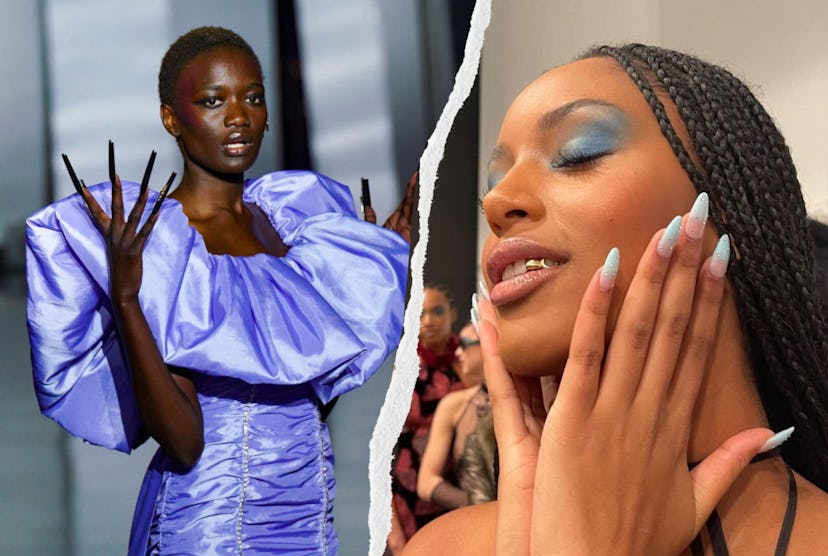 New York Fashion Week fall/winter 2022's manicure trends included neutrals and long tips.