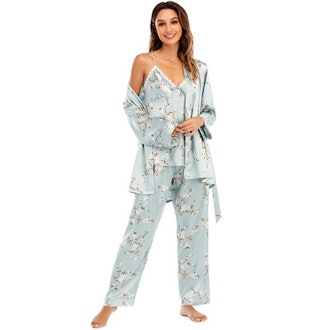 Escalier Silk Satin 3-Piece PJ Set