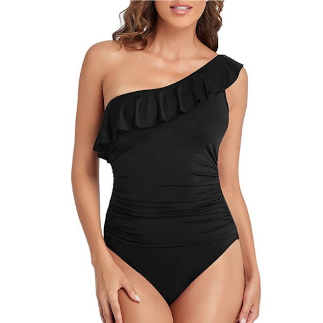 Hilor One Shoulder One Piece Swimsuit