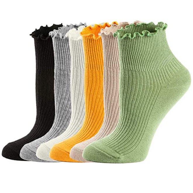Mcool Mary Ruffle Turn-Cuff Casual Ankle Socks