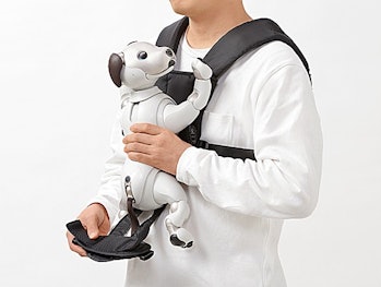 Sony's chest sling for its Aibo robo dog