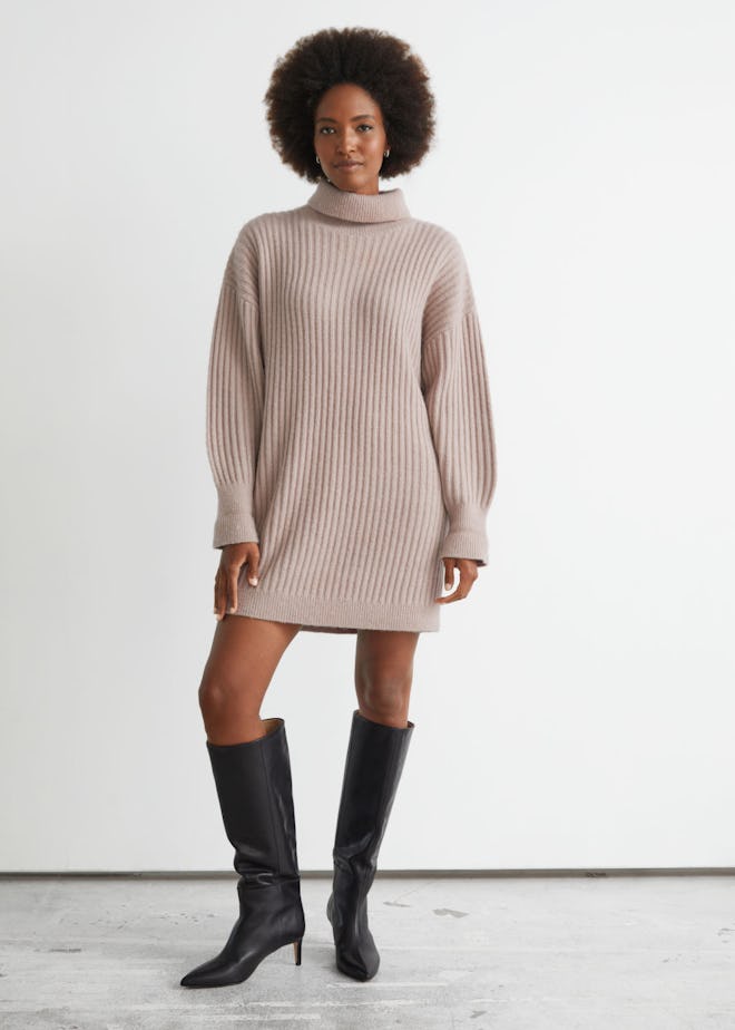 & Other Stories Wool Turtleneck Knit Dress Set