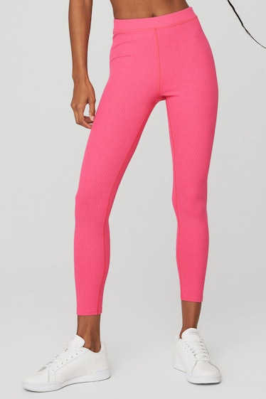hot pink ribbed 7/8 leggings