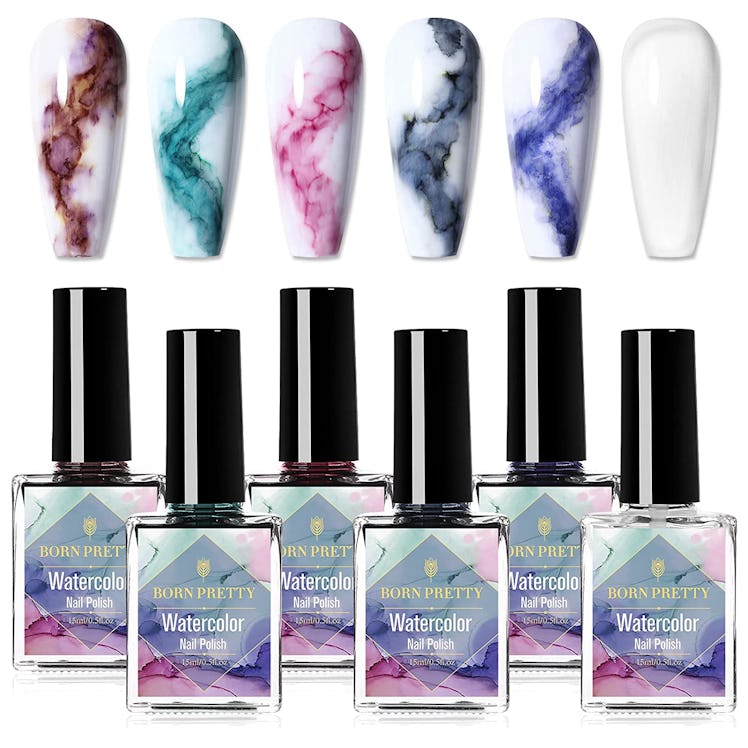 BORN PRETTY Marble Nail Polish Set, 0.5 Oz. (6-Pack)