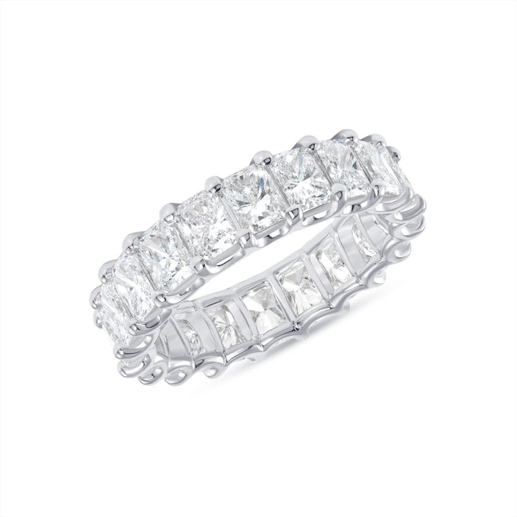 radiant cut diamond eternity band