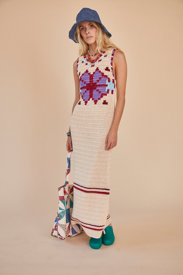 crochet maxi dress