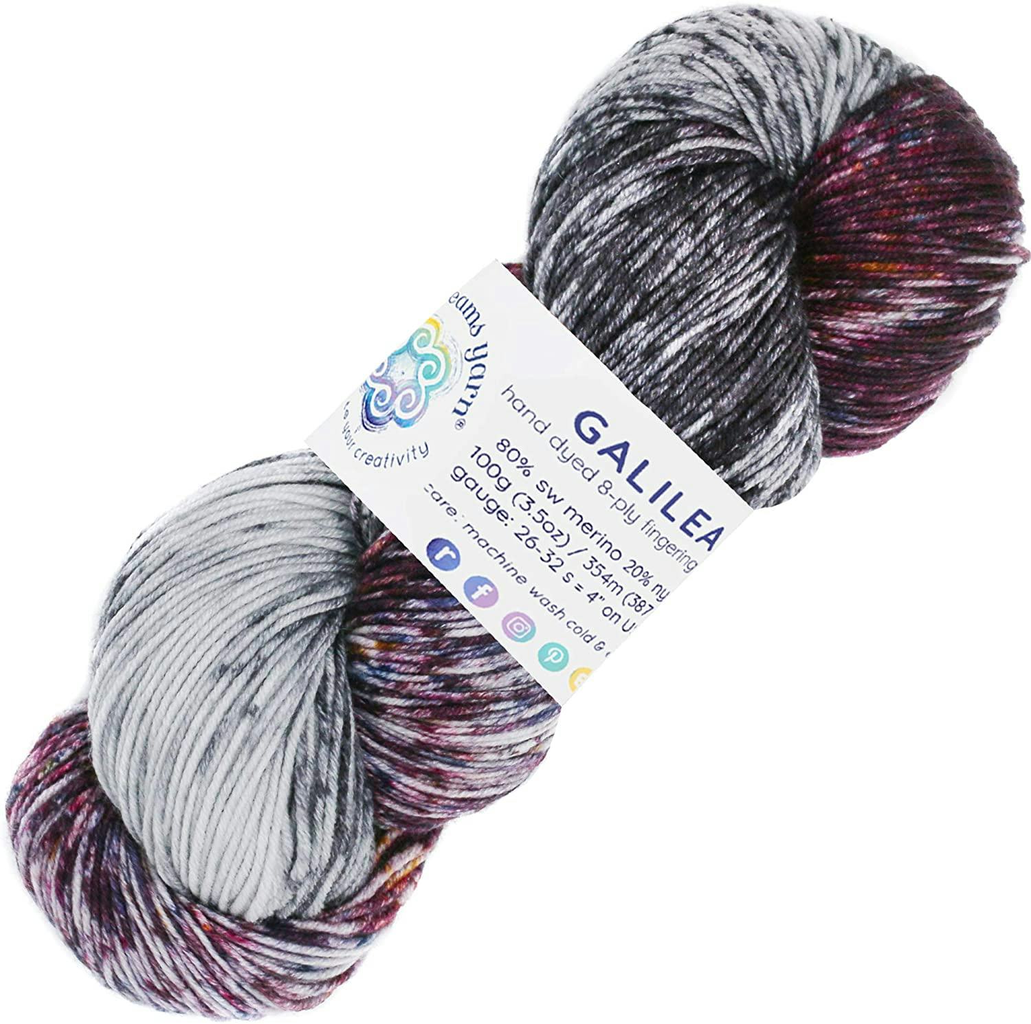 Living Dreams Yarn Galilea Hand Dyed SuperWash Merino Sock Yarn