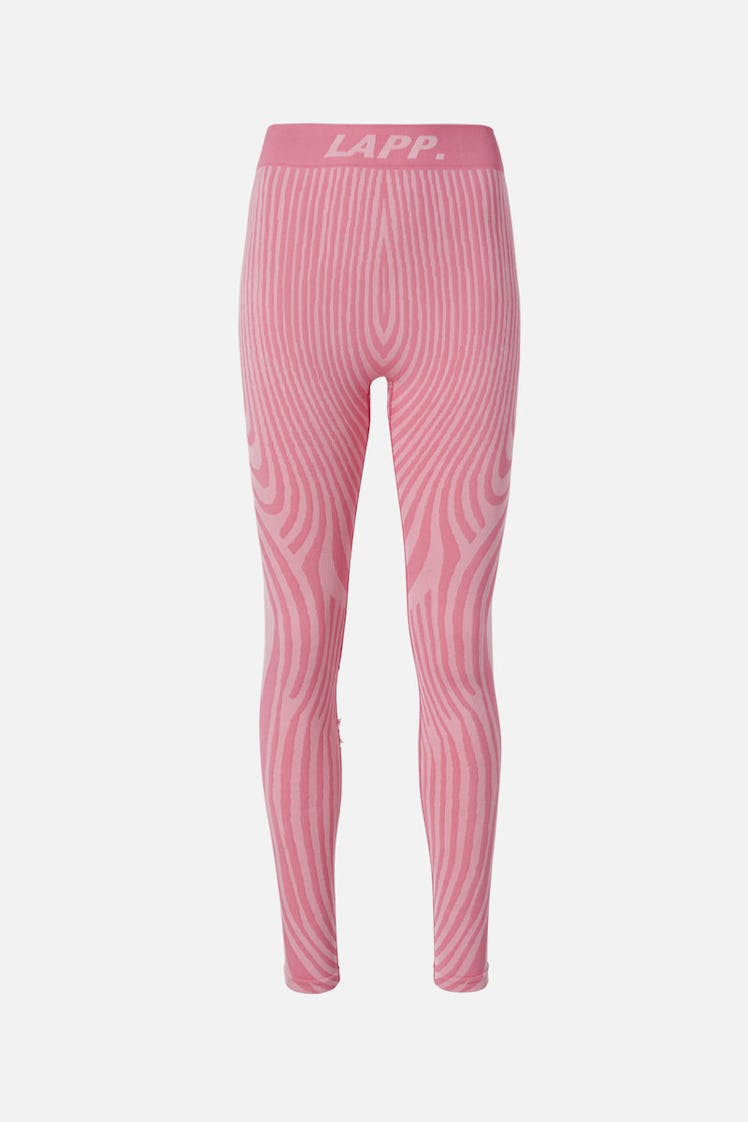 pink printed seamless workout leggings