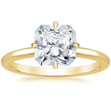 square radiant cut solitaire diamond ring in yellow gold