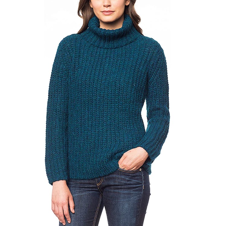 This alpaca turtleneck is cozy without feeling bulky. 