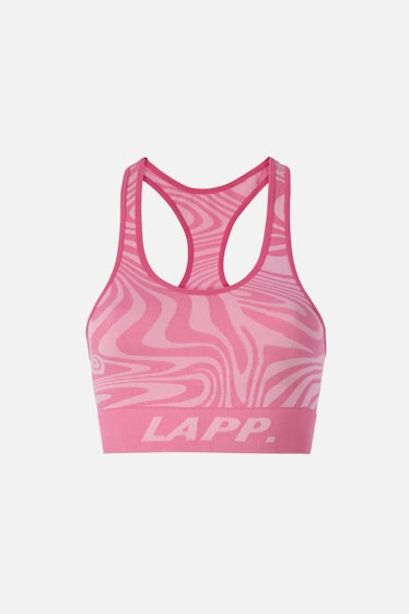 pink printed seamless sports bra