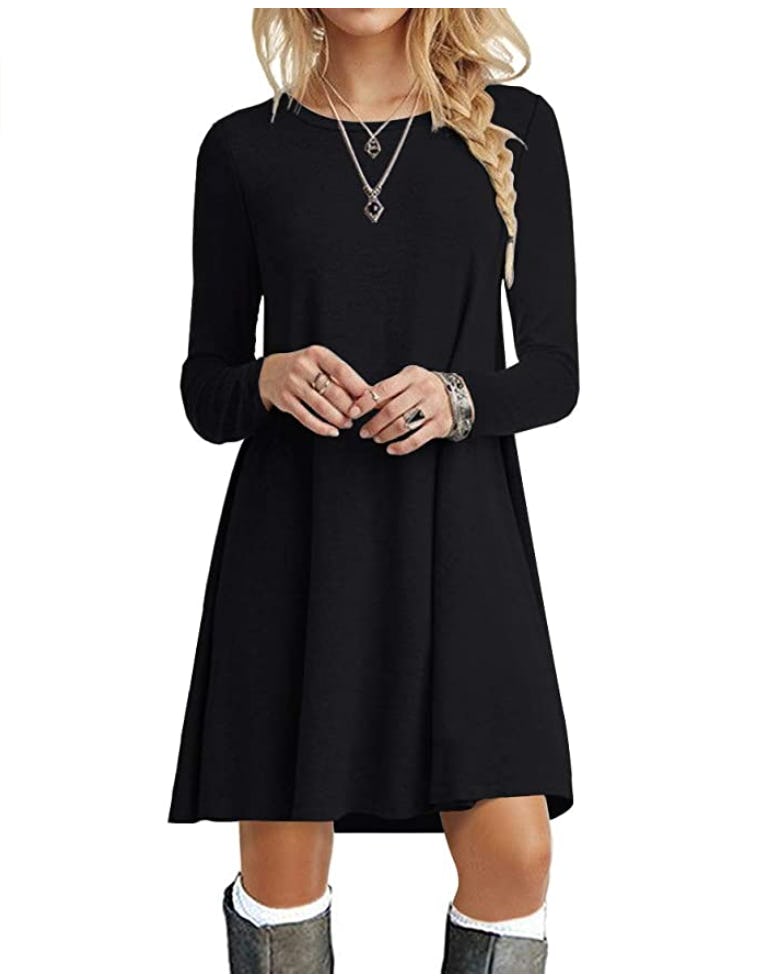 POPYOUNG Long Sleeve T Shirt Dress