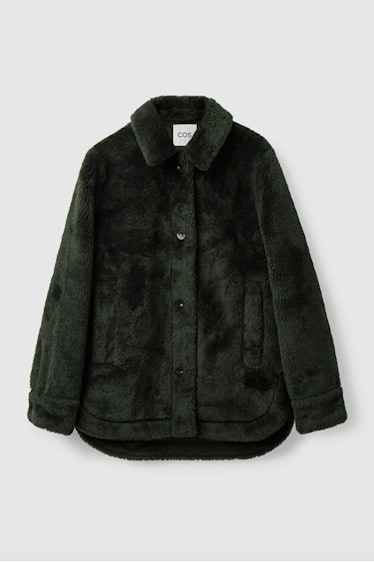 COS' Teddy Jacket in dark green.