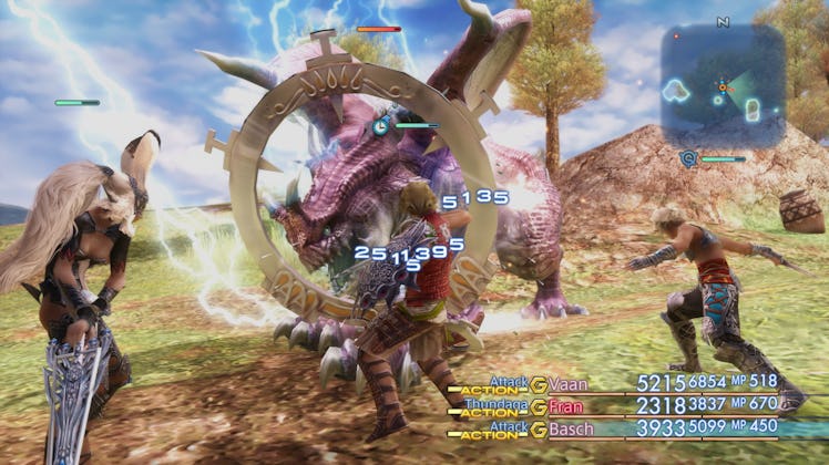 screenshot of battle scene in Final Fantasy 12