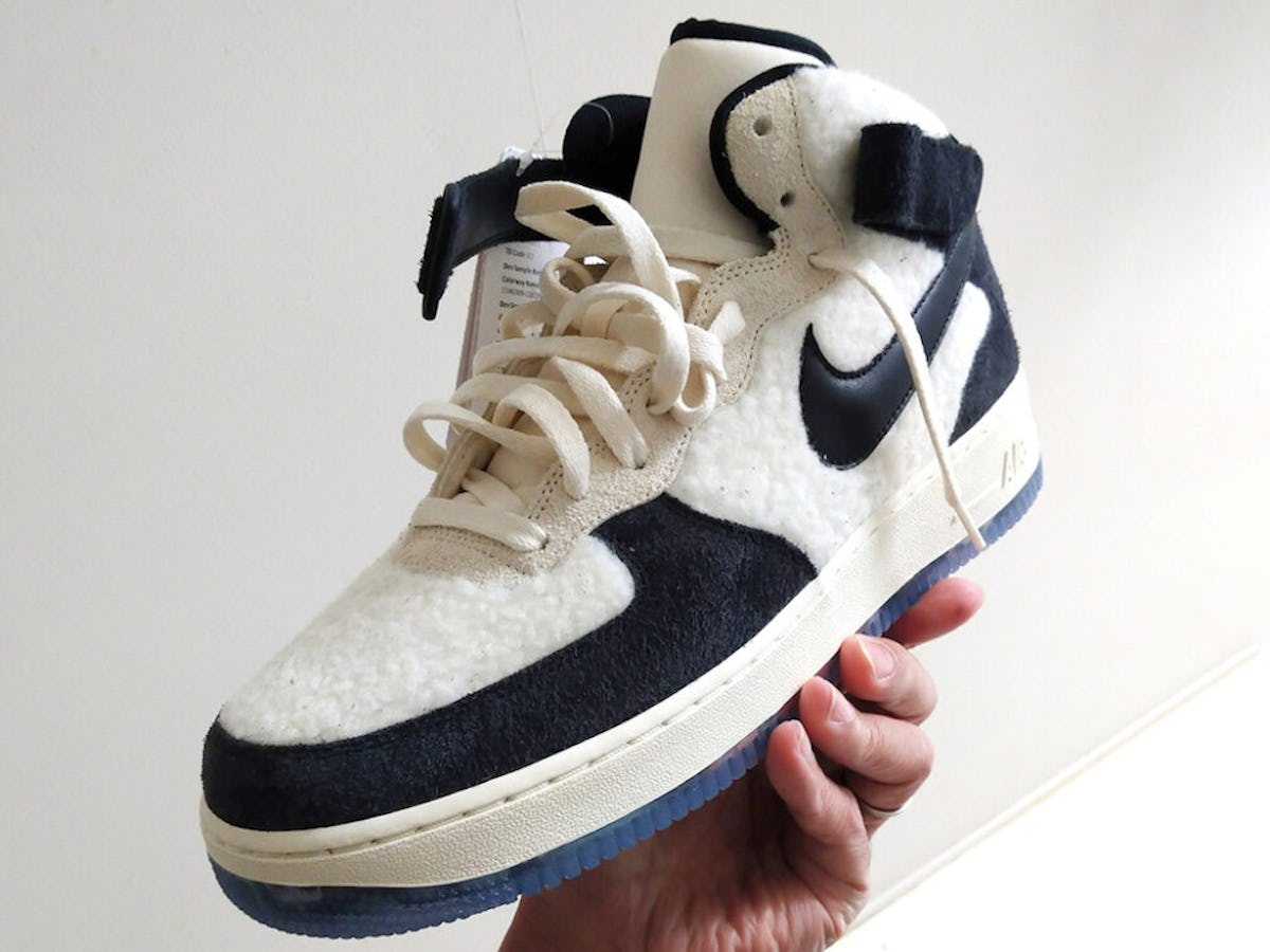 This Nike Air Force 1 sneaker is like a fuzzy panda for your feet