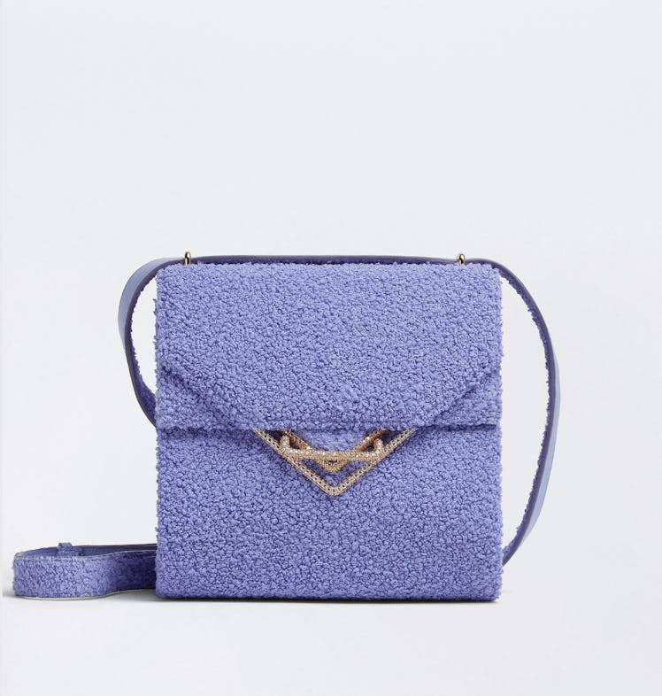 Bottega Veneta's Clip Handbag In Periwinkle.