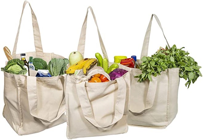 Organic Cotton Mart Canvas Grocery Shopping Bags 