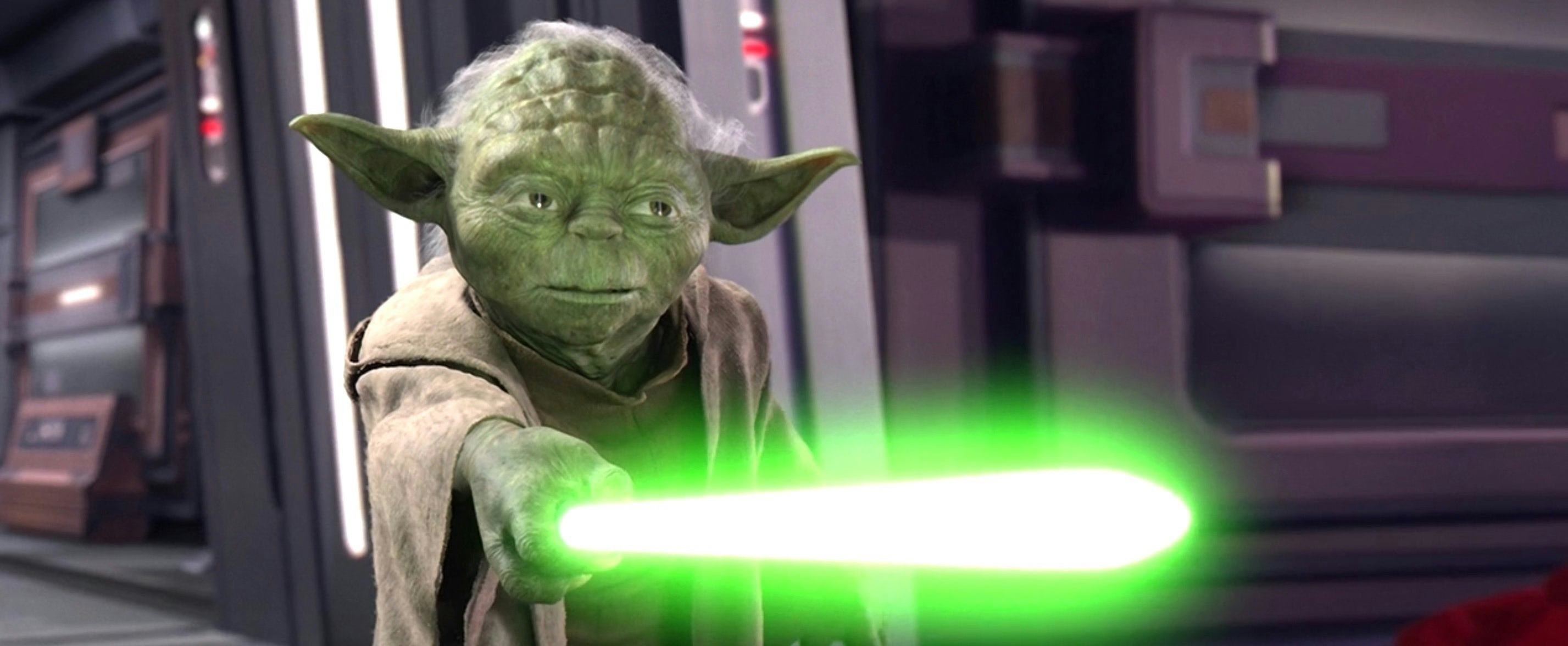 Yoda best sale with lightsaber